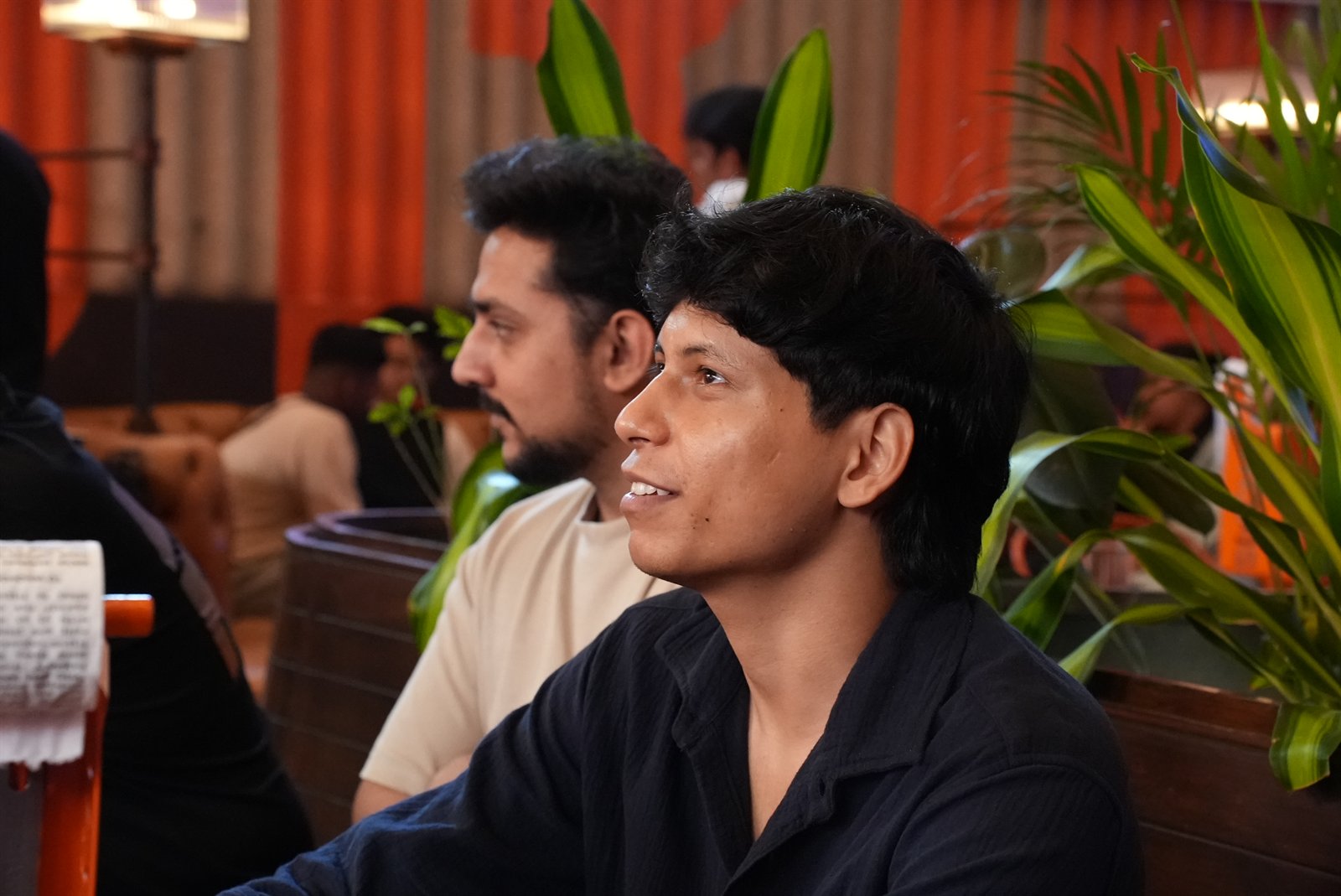 Fans watching from table