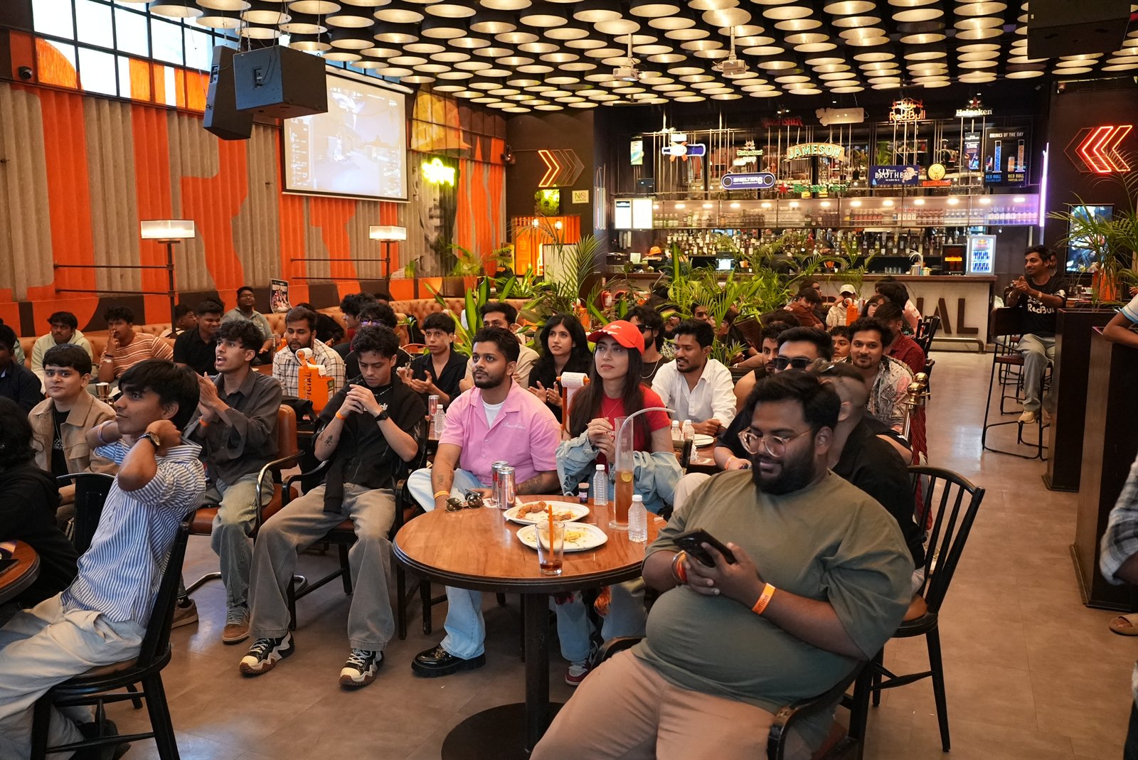 Packed viewing lounge
